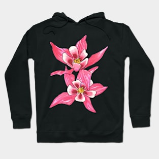 Pink Tropical Flowers Marker Illustration Hoodie